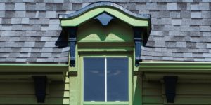 green house with composite shingle roof